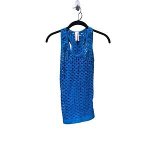 Tanco One Size Blue Tank Made in the USA Retro Stretchy